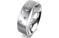 Ring 18 Karat Weissgold 6.0 mm l&auml;ngsmatt 5...
