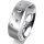 Ring 18 Karat Weissgold 6.0 mm l&auml;ngsmatt 5 Brillanten G vs Gesamt 0,080ct