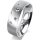 Ring 18 Karat Weissgold 6.0 mm sandmatt 5 Brillanten G vs Gesamt 0,080ct
