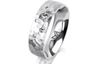 Ring 18 Karat Weissgold 6.0 mm diamantmatt 5 Brillanten G...
