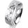 Ring 18 Karat Weissgold 6.0 mm diamantmatt 5 Brillanten G vs Gesamt 0,080ct