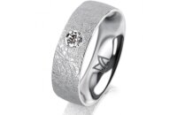 Ring 18 Karat Weissgold 6.0 mm kreismatt 1 Brillant G vs...