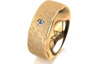 Ring 14 Karat Gelbgold 7.0 mm kreismatt 1 Brillant G vs...