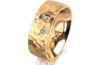 Ring 14 Karat Gelbgold 7.0 mm diamantmatt 3 Brillanten G...