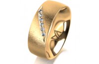 Ring 14 Karat Gelbgold 7.0 mm sandmatt 6 Brillanten G vs...