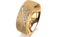 Ring 14 Karat Gelbgold 7.0 mm kristallmatt 6 Brillanten G...