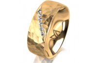 Ring 14 Karat Gelbgold 7.0 mm diamantmatt 6 Brillanten G...