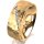 Ring 14 Karat Gelbgold 7.0 mm diamantmatt 6 Brillanten G vs Gesamt 0,080ct