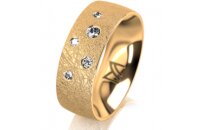 Ring 14 Karat Gelbgold 7.0 mm kreismatt 5 Brillanten G vs...