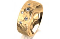 Ring 14 Karat Gelbgold 7.0 mm diamantmatt 5 Brillanten G...