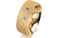 Ring 18 Karat Gelbgold 7.0 mm kreismatt 3 Brillanten G vs...