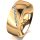 Ring 18 Karat Gelbgold 7.0 mm poliert 6 Brillanten G vs Gesamt 0,080ct