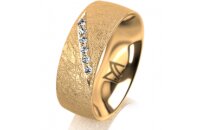 Ring 18 Karat Gelbgold 7.0 mm kreismatt 6 Brillanten G vs...