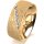 Ring 18 Karat Gelbgold 7.0 mm kreismatt 6 Brillanten G vs Gesamt 0,080ct