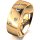 Ring 18 Karat Gelbgold 7.0 mm poliert 5 Brillanten G vs Gesamt 0,095ct
