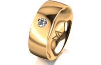Ring 18 Karat Gelbgold 7.0 mm poliert 1 Brillant G vs...