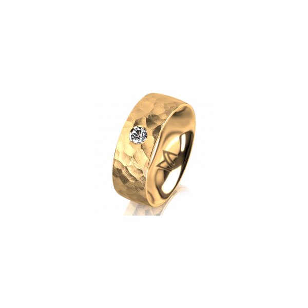 Ring 18 Karat Gelbgold 7.0 mm diamantmatt 1 Brillant G vs 0,090ct