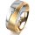 Ring 14 Karat Gelb-/Weissgold 7.0 mm sandmatt 1 Brillant G vs 0,025ct