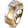 Ring 14 Karat Gelb-/Weissgold 7.0 mm längsmatt 1 Brillant G vs 0,050ct
