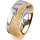 Ring 14 Karat Gelb-/Weissgold 7.0 mm kreismatt 1 Brillant G vs 0,050ct