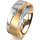 Ring 14 Karat Gelb-/Weissgold 7.0 mm sandmatt 1 Brillant G vs 0,050ct