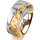 Ring 14 Karat Gelb-/Weissgold 7.0 mm diamantmatt 1 Brillant G vs 0,050ct