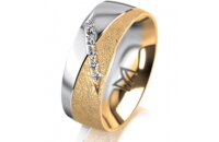 Ring 14 Karat Gelb-/Weissgold 7.0 mm kreismatt 6...