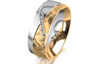 Ring 14 Karat Gelb-/Weissgold 7.0 mm diamantmatt 6...