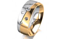 Ring 14 Karat Gelb-/Weissgold 7.0 mm poliert 5 Brillanten...