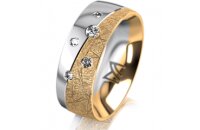Ring 14 Karat Gelb-/Weissgold 7.0 mm kristallmatt 5...