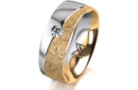 Ring 14 Karat Gelb-/Weissgold 7.0 mm kristallmatt 1...