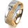 Ring 14 Karat Gelb-/Weissgold 7.0 mm kristallmatt 1 Brillant G vs 0,090ct