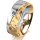 Ring 14 Karat Gelb-/Weissgold 7.0 mm diamantmatt 1 Brillant G vs 0,090ct