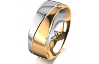 Ring 18 Karat Gelb-/Weissgold 7.0 mm poliert