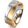 Ring 18 Karat Gelb-/Weissgold 7.0 mm l&auml;ngsmatt