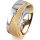 Ring 18 Karat Gelb-/Weissgold 7.0 mm kreismatt 1 Brillant G vs 0,025ct