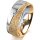 Ring 18 Karat Gelb-/Weissgold 7.0 mm kristallmatt 1 Brillant G vs 0,025ct