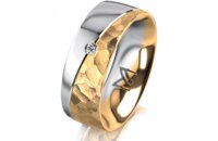 Ring 18 Karat Gelb-/Weissgold 7.0 mm diamantmatt 1...