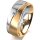 Ring 18 Karat Gelb-/Weissgold 7.0 mm l&auml;ngsmatt 1 Brillant G vs 0,050ct
