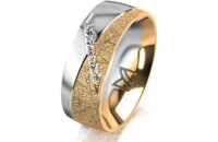 Ring 18 Karat Gelb-/Weissgold 7.0 mm kristallmatt 6...