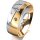 Ring 18 Karat Gelb-/Weissgold 7.0 mm poliert 5 Brillanten G vs Gesamt 0,095ct