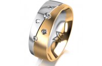 Ring 18 Karat Gelb-/Weissgold 7.0 mm l&auml;ngsmatt 5...