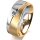 Ring 18 Karat Gelb-/Weissgold 7.0 mm sandmatt 1 Brillant G vs 0,090ct