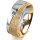 Ring 18 Karat Gelb-/Weissgold 7.0 mm kristallmatt 1 Brillant G vs 0,090ct
