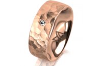 Ring 14 Karat Rotgold 7.0 mm diamantmatt 1 Brillant G vs...