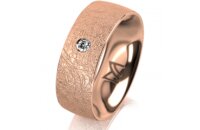 Ring 14 Karat Rotgold 7.0 mm kreismatt 1 Brillant G vs...