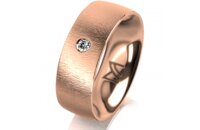 Ring 14 Karat Rotgold 7.0 mm sandmatt 1 Brillant G vs...