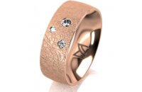 Ring 14 Karat Rotgold 7.0 mm kreismatt 3 Brillanten G vs...