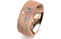 Ring 14 Karat Rotgold 7.0 mm kristallmatt 3 Brillanten G...