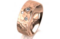 Ring 14 Karat Rotgold 7.0 mm diamantmatt 3 Brillanten G...